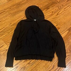 Decker Luxe Woman’s Black Distressed Light Hoodie Size XS